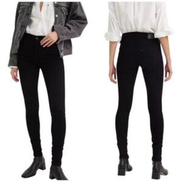 Levi's 720 Womens Black Jean High Rise Leggings Size 14/32 - Picture 1 of 11